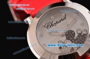 Chopard Happy Sport - Mickey Swiss Quartz Stainless Steel Case with Red Leather Strap and White MOP Dial