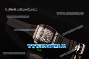 Richard Mille RM11-01 Mancini Chronograph Swiss Valjoux 7750 Automatic PVD Case with Skeleton Dial and White Markers - 1:1 Original