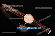 Patek Philippe Calatrava Miyota Quartz Rose Gold Case with White Dial and Diamonds Markers