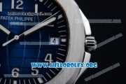 Patek Philippe Aquanaut Jumbo Miyota 9015 Automatic Steel Case with Blue Dial Stick Markers and Blue Rubber Strap - 1:1 Original (BP)