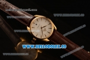 Omega De Ville Tresor Master Co-Axial Clone 8800 Automatic Yellow Gold Case with White Dial and Brown Leather Strap - (YF)