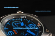 Bell & Ross BR 02-94 Chronograph Quartz Movement Steel Case with Black Dial and Blue Markers