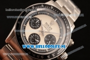 Rolex Daytona Vintage Chronograph OS20 Quartz Steel Case with White Dial and Steel Bracelet