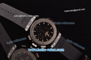 Hublot Aero Bang Chrongraph Swiss Valjoux 7750-DD Automatic Ceramic Case with Stick Markers Titanium Bezel and Black Rubber Strap