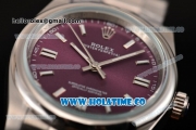 Rolex Air King Asia Automatic Full Steel with Purple Dial and White Stick Markers