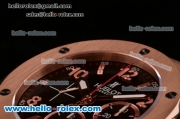 Hublot Big Bang Chrono Clone HUB4100 Automatic Rose Gold Case with Black Rubber Strap Black Dial