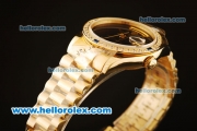 Rolex Day Date II Oyster Perpetual Automatic Full Gold with Black Dial and Diamond Bezel-ETA Coating