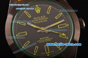 Rolex Milgauss SE Stealth Yellow Asia 2813 Automatic PVD Case Yellow Nylon Strap with Black Dial Yellow Stick Markers