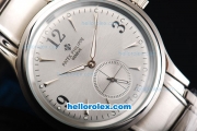 Patek Philippe Automatic Movement Steel Case with Silver Dial and Steep Strap