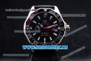 Tag Heuer Aquaracer Calibre 5 Match Timer Premier League Special Edition Miyota Quartz Steel Case with Black Dial and Black Leather Strap Stick Markers