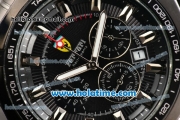 Ferrari Rattrapante Chrono Miyota OS20 Quartz Steel Case with PVD Bezel Black Dial and Stick Markers