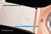 Hublot Big Bang Clone HUB4100 Automatic Rose Gold Case with White Ceramic Bezel and White Dial - 1:1 Original (TW)