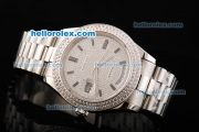 Rolex Day-Date II Automatic Movement Full Steel with Diamond Dial and Bezel