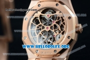 Audemars Piguet Royal Oak Openworked Extra-Thin Asia Automatic Rose Gold Case with Skeleton Dial and Rose Gold Bracelet (AAAF)