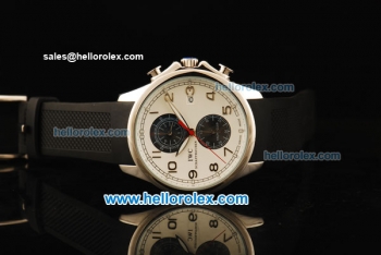 IWC Portuguese Yacht Club Quartz Movement Steel Case with White Dial and Black Rubber Strap