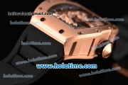 Richard Mille Tourbillon RM 057 Dragon Swiss ETA 2824 Automatic Rose Gold Case with Black Rubber Strap and Dragon Dial