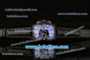 Franck Muller Mariner Chronograph Quartz Movement PVD Case with Black Dial and White Numeral Marker-Black Leather Strap