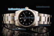 Rolex Explorer Automatic Movement Steel Case with Black Dial and Stick/Numeral Marker-SS Strap