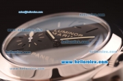 Panerai Luminor Marina PAM172 Swiss ETA 6497 Manual Winding Steel Case with Black Dial and Black Leather Strap