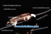 Vacheron Constantin Malte Miyota Quartz Rose Gold Case with Black Leather Bracelet Grey Dial and Stick Markers