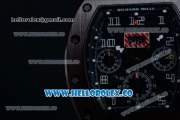 Richard Mille RM 011 Felipe Massa Chronograph Swiss Valjoux 7750 Automatic PVD Rose Gold Case with Black Dial Brown Bezel Arabic Numeral Markers and Black Rubber Strap