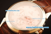 Omega De Ville Automatic Steel Case with Rose Gold Bezel and Beige Dial - Diamond Markers