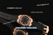 Audemars Piguet Royal Oak Offshore Diver Swiss ETA 2824 Automatic Rose Gold Case with Black Rubber Strap and Black Dial - 1:1 Original