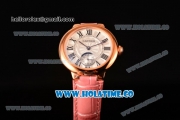 Cartier Ballon Bleu De Small Swiss Quartz Rose Gold Case with White Dial Black Roman Numeral Markers and Pink Leather Strap