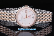 Patek Philippe Classic Rose Gold&Diamond Bezel-Diamond Marking with White Dial