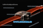 Minorva Swiss Tourbillon Manual Winding Steel Case with White Dial Orange Leather Strap and Colorful Arabic Numeral Markers