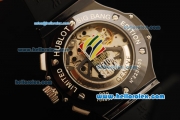 Hublot Big Bang Ayrton Senna Chronograph Swiss Valjoux 7750 Automatic Movement Ceramic Case and Bezel with Black Dial and Black Rubber Strap-1:1 Original