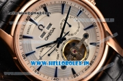 Omega De Ville Hour Vision Asia Automatic Rose Gold Case with White Dial and Blue Stick Markers