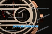 Hublot Big Bang Chukker Bang Limited Edition Chrono Swiss Valjoux 7750 Automatic Rose Gold Case with Black Dial and Brown Leather Strap - (YF)