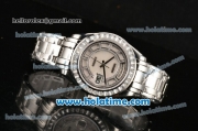 Rolex Day-Date Masterpieces Swiss ETA 2836 Automatic Steel Case with Diamonds Bezel and White MOP Dial (BP)