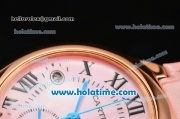 Cartier Ballon Bleu De Medium Chrono Miyota Quartz Rose Gold Case with Pink Dial and Roman Numeral Markers