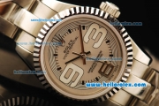 Rolex Oyster Perpetual Automatic Movement Full Steel with ETA Coating Case with Silver Dial