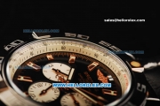 Breitling Chronomat B01 Automatic Movement Steel Case with Black Dial and Black Leather Strap