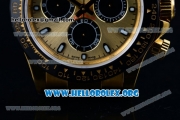 Rolex Daytona Chrono Clone Rolex 4130 Automatic Yellow Gold Case with Yellow Dial Ceramic Bezel and Black Rubber Strap - 1:1 Original (EF)