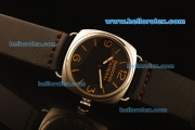 Panerai Radiomir Vintage 3646 Swiss ETA 6497 Manual Winding Steel Case with Black Dial and Black Leather Strap