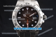 Rolex Explorer II Clone Rolex 3187 Automatic Stainless Steel Case/Bracelet with Black Dial and Dot Markers Steel Bezel (BP)