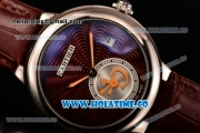 Cartier Rotonde De Swiss Quartz Steel Case with Brown Guilloche Dial and Brown Leather Strap