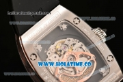 Richard Mille RM007 Miyota 6T51 Automatic Steel Case with Diamonds Dial and Black Rubber Strap