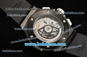 Hublot Big Bang Swiss Valjoux 7750 Automatic Movement PVD Case with Black Dial and Silver Markers-Black Rubber Strap