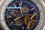 Breitling for Bentley Motors Tourbillon Automatic Movement Full Steel with Blue Dial and Stick Markers