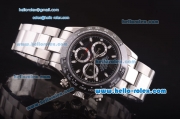 Rolex Daytona Automatic 7750 Coating Steel Case and Strap with Black Dial