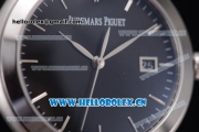 Audemars Piguet Jules Audemars Clone AP Calibre 3120 Automatic Steel Case with Black Dial Stick Markers and Black Leather Strap (EF)