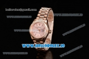 Rolex Datejust Swiss ETA 2671 Automatic Rose Gold Case with Pink Dial Stick Markers and Rose Gold Bracelet (BP)