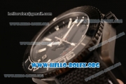 Omega Seamaster Planet Ocean GMT "Deep Black" Clone Omega 8906 Automatic PVD Case with Black Dial and Black Rubber Strap (EF)