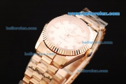 Rolex Day-Date Oyster Perpetual Automatic Rose Gold Case and Strap with Diamond Markers and Small Calendar