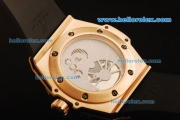 Hublot King Power Tourbillon Automatic Movement Rose Gold Case with Black Dial and Rubber Strap